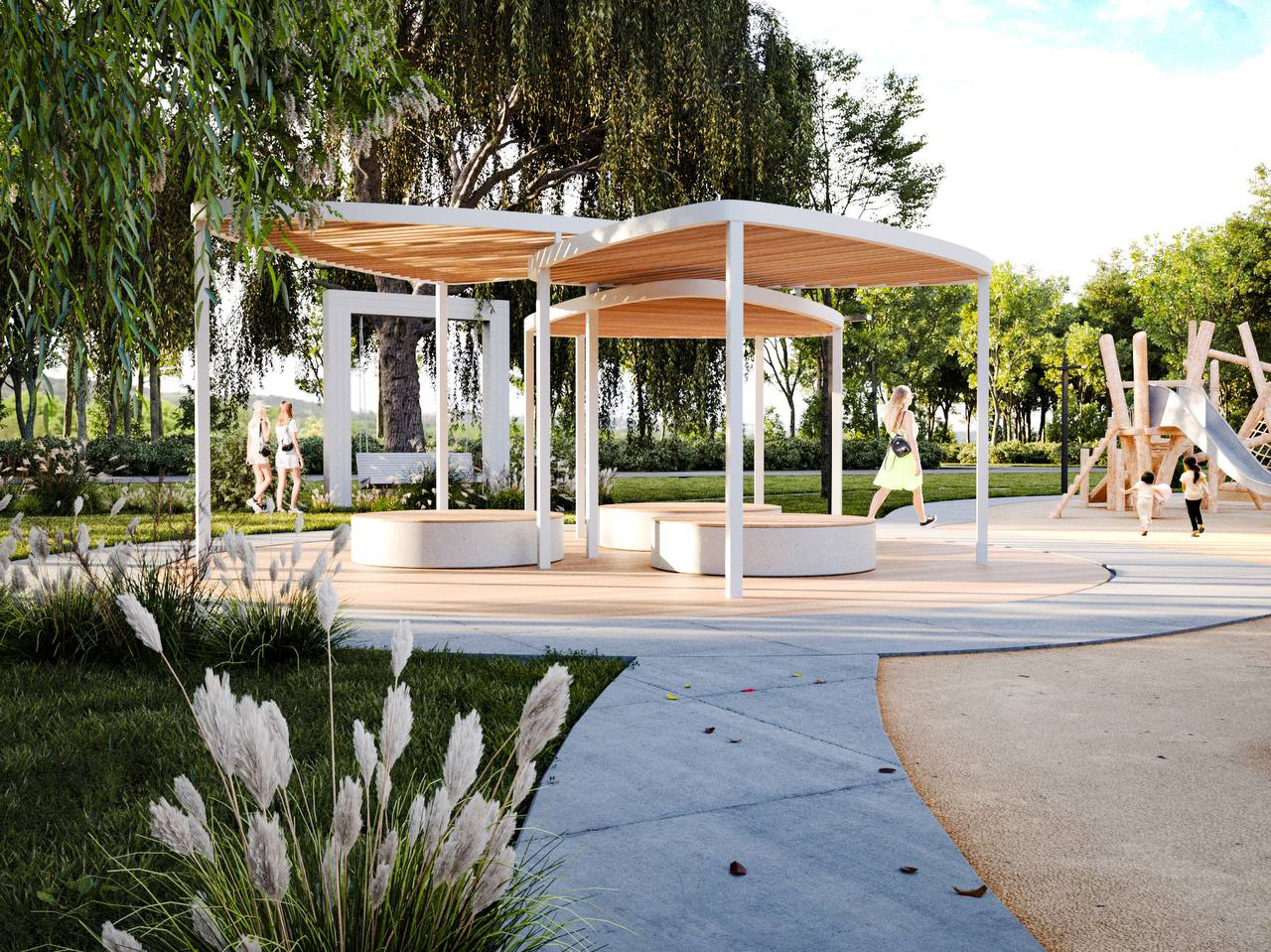 Architectural scale and environmental integration rendering