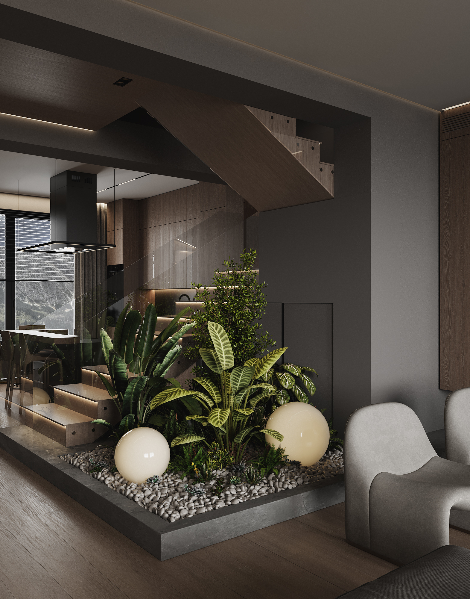 Luxury living room 3D interior visualization